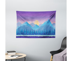 Cartoon Fir Woodland Wide Tapestry