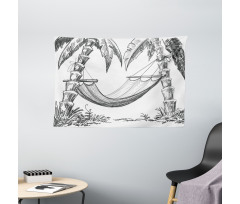 Hammock Palm Trees Wide Tapestry