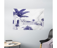 Beach House by Sea Wide Tapestry