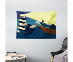 Grunge Sea Storm Wide Tapestry