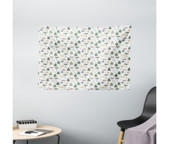 Woodland with Birds Wide Tapestry