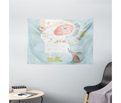 Happy Mother Words Wide Tapestry