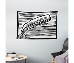 Vintage Stripy Sea Fish Wide Tapestry