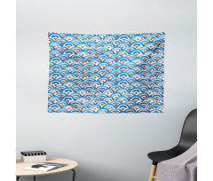 Watercolor Fish Skin Wide Tapestry