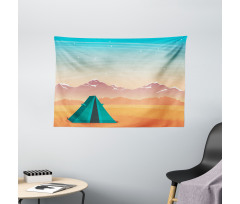 Travel Tent Mountains Wide Tapestry