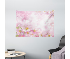 Blossoming Spring Tree Wide Tapestry