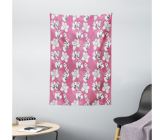 Sketch Flower Motifs Tapestry