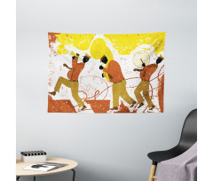 Street Band with Trumpet Wide Tapestry