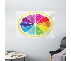 Rainbow Citrus Slice Wide Tapestry