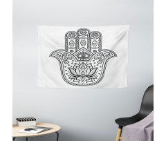 Oriental Lotus and Fish Wide Tapestry