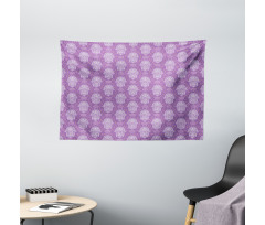 Mystic Curlicues Flowers Wide Tapestry