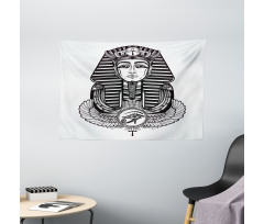 Vintage Pharaoh Tattoo Wide Tapestry