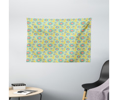 Dotted Flowers Wide Tapestry