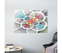 Circles Fractal Lines Wide Tapestry