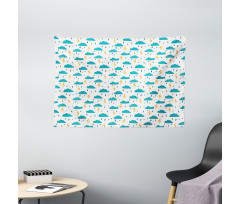 Hand Drawn Drizzle Wide Tapestry