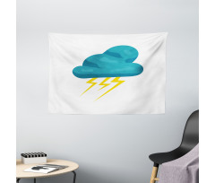 Cloud and Bolts Wide Tapestry