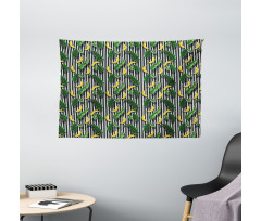 Yummy Banana and Leaves Wide Tapestry