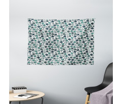 Ink Paint Leaves Dots Wide Tapestry