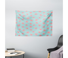 Cherry Blossom Flowers Wide Tapestry