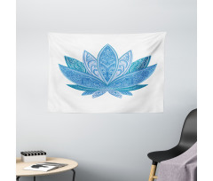 Oriental Lotus Petals Wide Tapestry