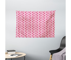 Pinkish Hearts Wide Tapestry