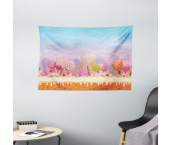Fanciful Candy Road Wide Tapestry