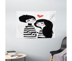Romantic Young Couple Wide Tapestry