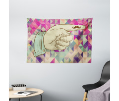 Human Hand Mustache Wide Tapestry