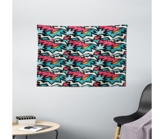 Hyped Tangle Art Wide Tapestry