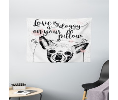 Love Dogs Grungy Wide Tapestry