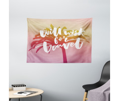 Summer Travel Palm Wide Tapestry