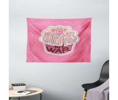 Make Cupcakes Dots Wide Tapestry