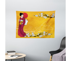 Geisha Lady Wide Tapestry