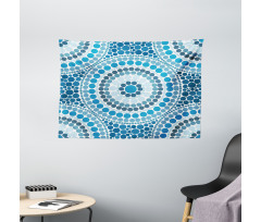 Concentric Circles Dots Wide Tapestry