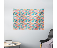 Boho Rainbow Colors Wide Tapestry