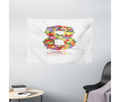 Fruitful 8 Colorful Wide Tapestry