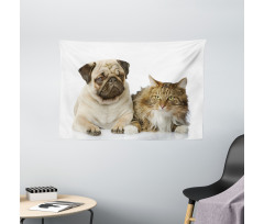 Pets Sitting Studio Shot Wide Tapestry