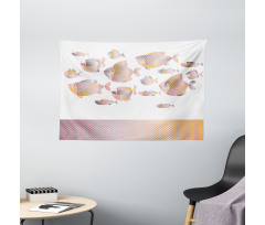 Modern Sea Animal Zigzag Wide Tapestry