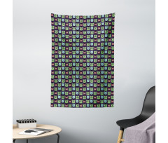 Cat Heads Geek Fashion Tapestry