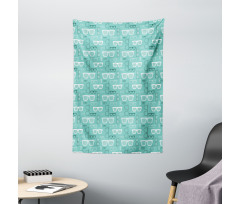 Silhouette Doodle Glasses Tapestry