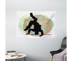 Teenage Dance Head Spin Wide Tapestry