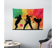 Girl Dancers Silhouette Wide Tapestry