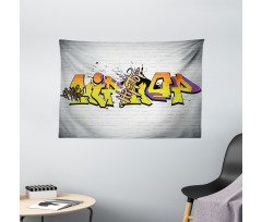 Funky Underground Font Wide Tapestry