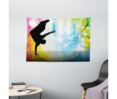 Breakdancing Theme Wide Tapestry