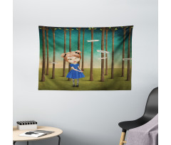 Lost Girl in the Forest Wide Tapestry