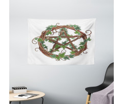 Vine Wreath with Ivy Wide Tapestry