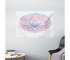 Abstract Lotus Wide Tapestry