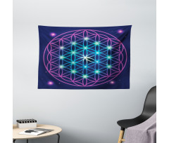 Ombre Flower of Life Wide Tapestry