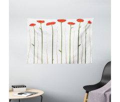 Red Poppies on Spring Wide Tapestry