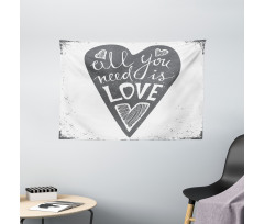 Retro Love Heart Image Wide Tapestry